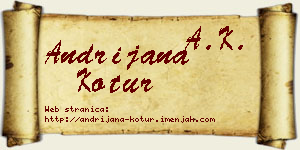 Andrijana Kotur vizit kartica